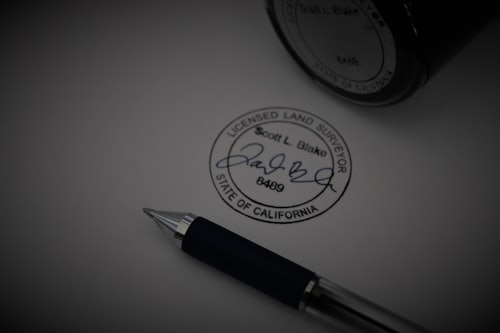 Legal Contract Signing Pen — Kaplan Construction Accident Lawyer, Garden Grove CA